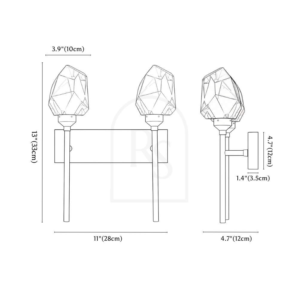 Cristal Wall Lamp line drawing 3