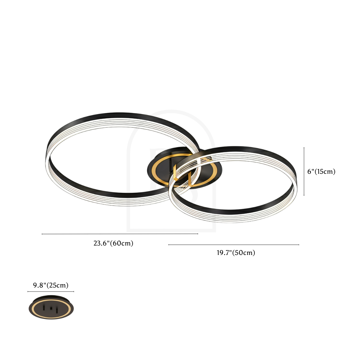 Nudara Ceiling Light line drawing 4