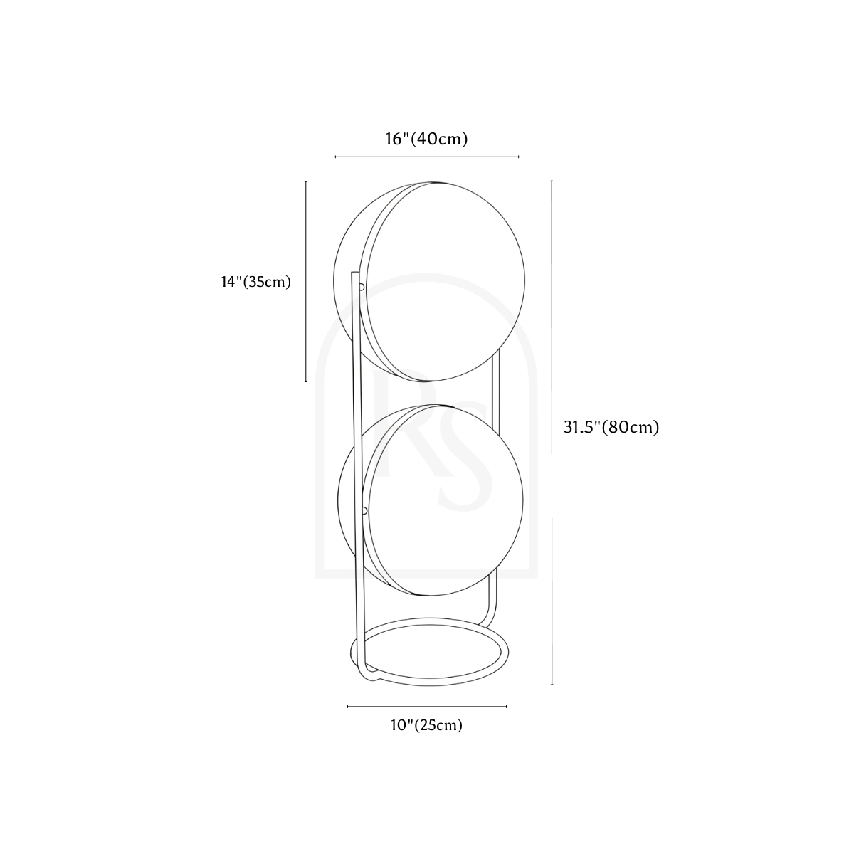 Rasu Floor Lamp line drawing 2