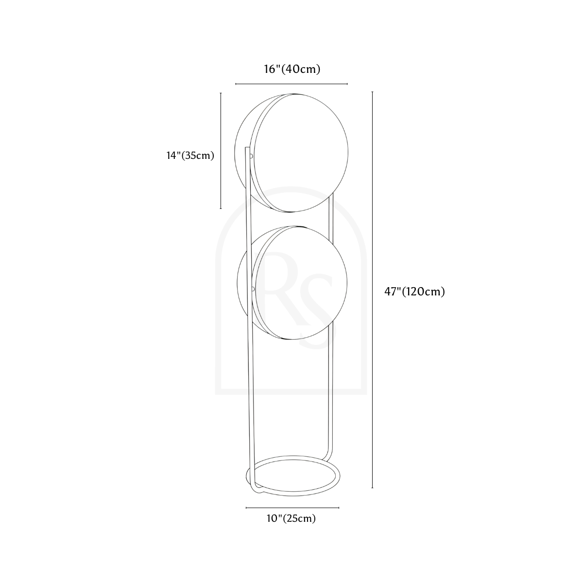 Rasu Floor Lamp line drawing 3