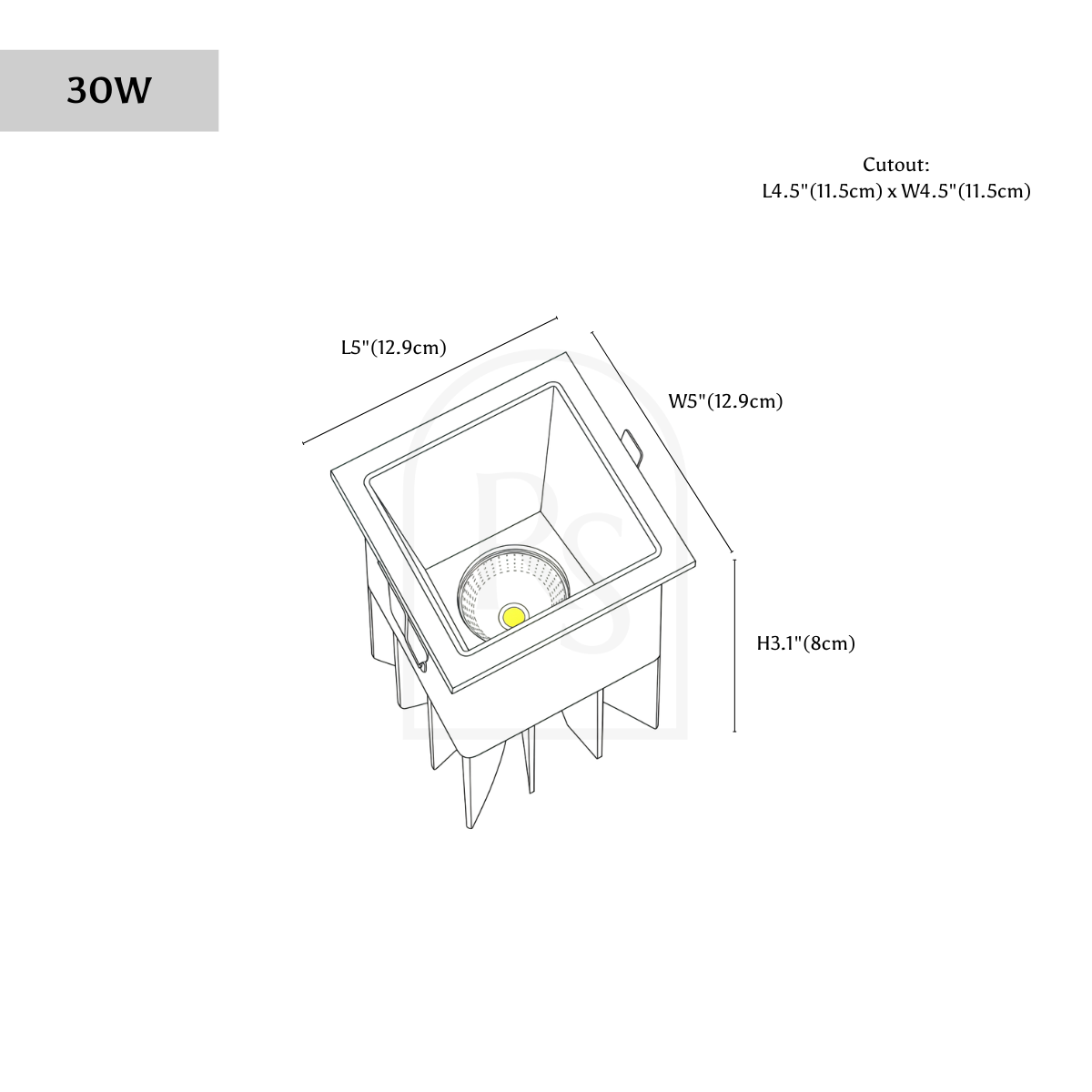 Cubis Downlight line drawing 3