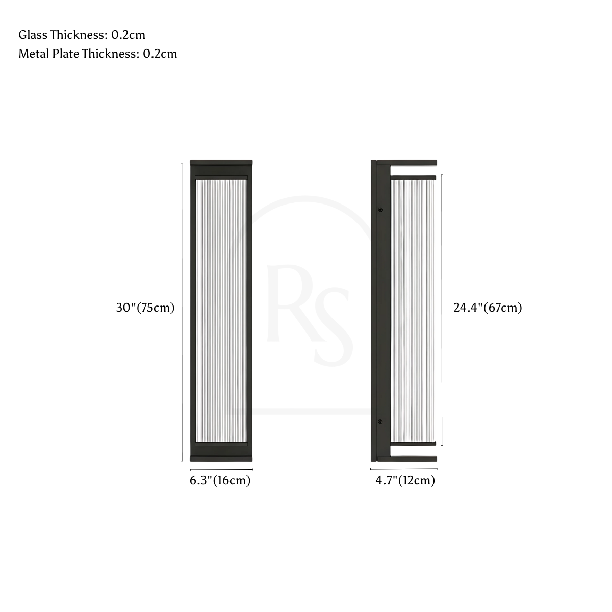 Baraq Outdoor Wall Lamp line drawing 2