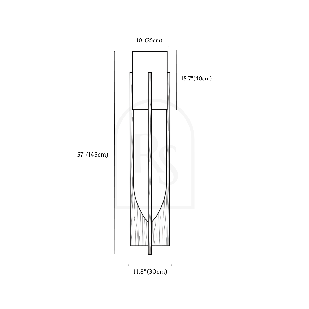 Zenic Floor Lamp line drawing 2