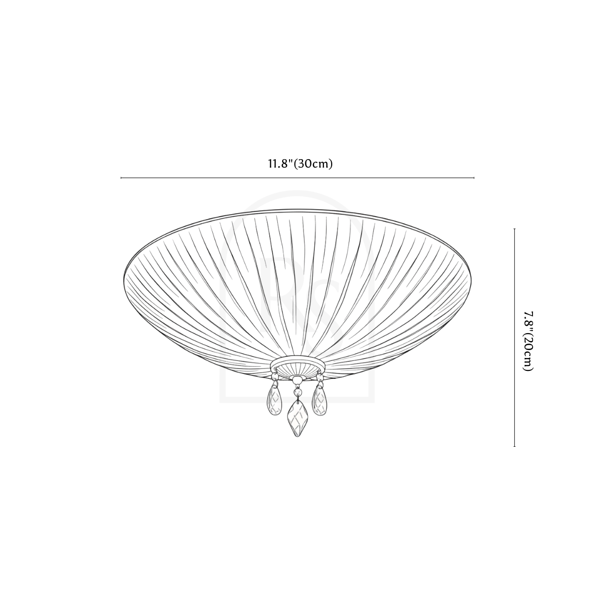 Veyla Ceiling Light line drawing 1