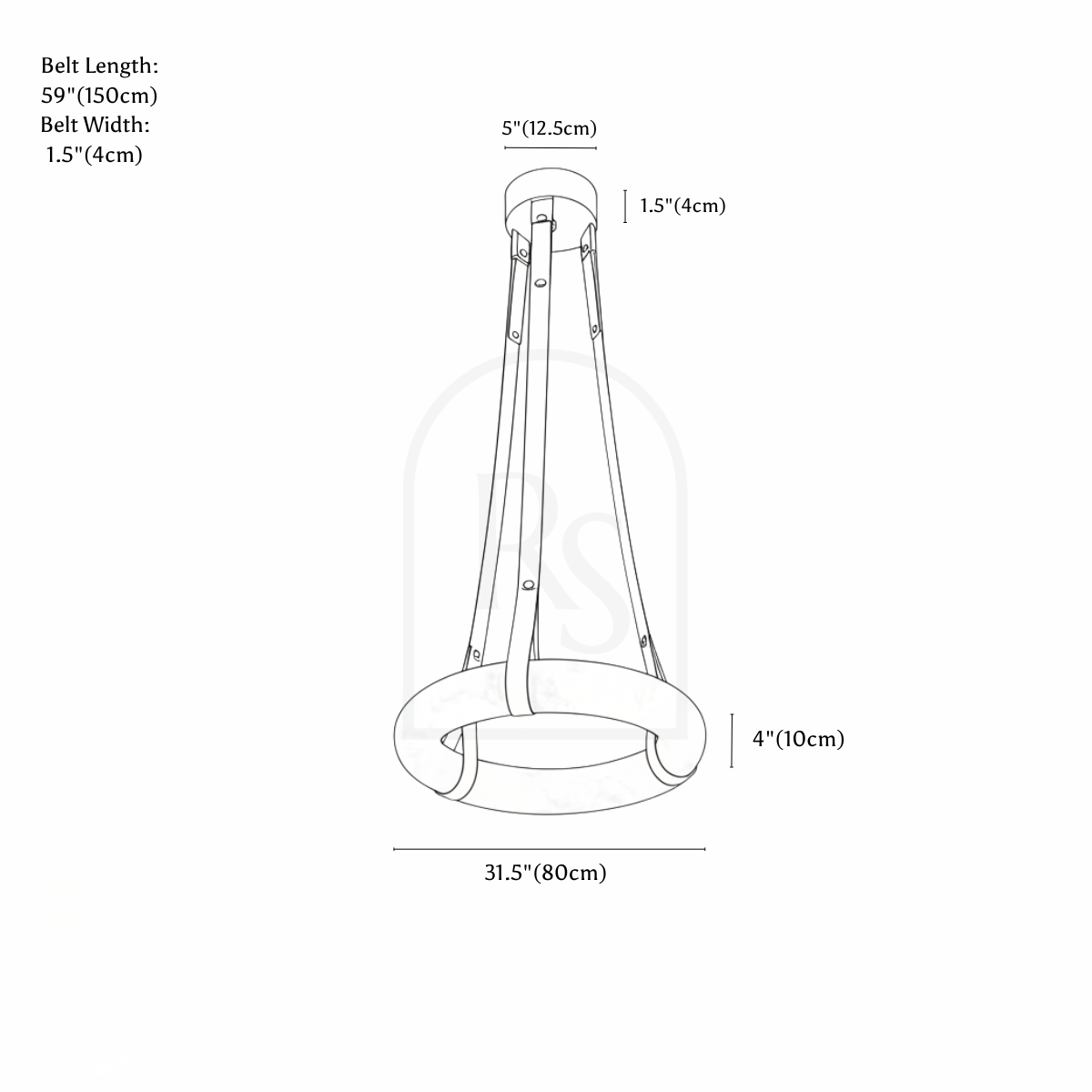 Aktis Alabaster Pendant Light line drawing 4
