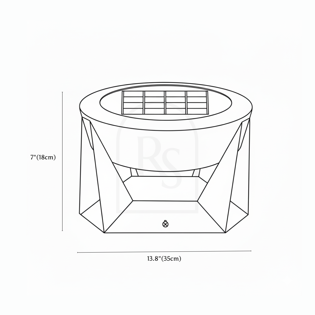 Lito Outdoor Garden Lamp line drawing 3