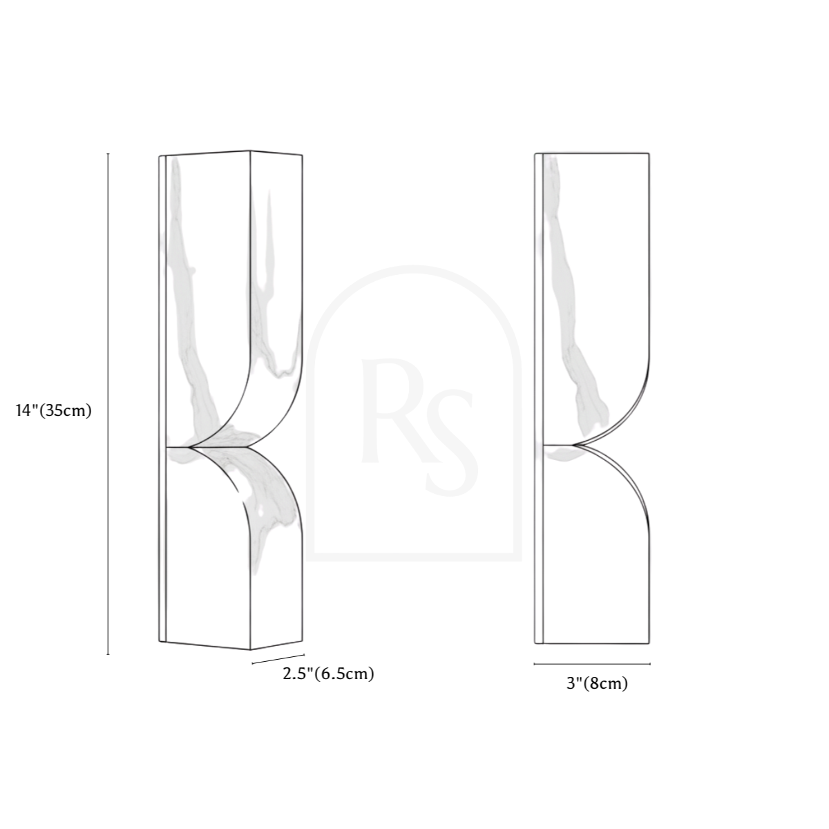 Fivora Wall Lamp line drawing 1