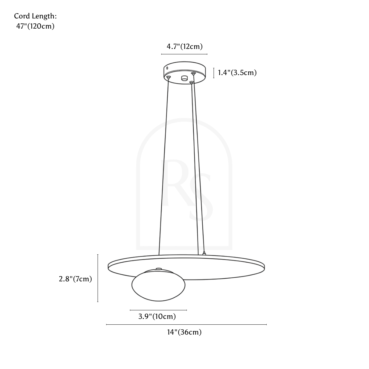 Lámpara colgante Auma line drawing 1