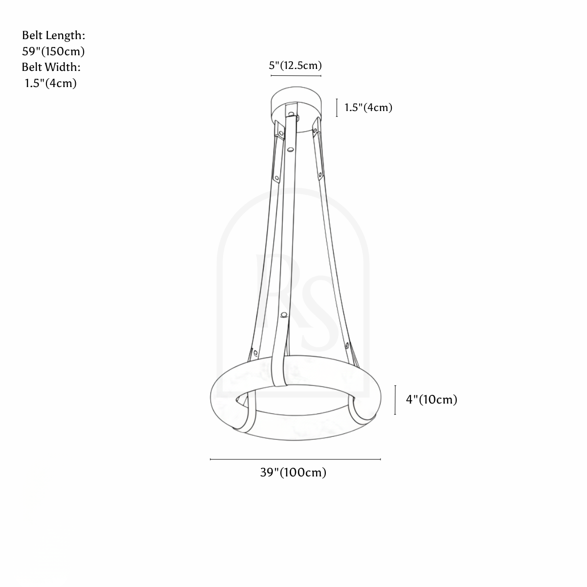 Aktis Alabaster Pendant Light line drawing 5
