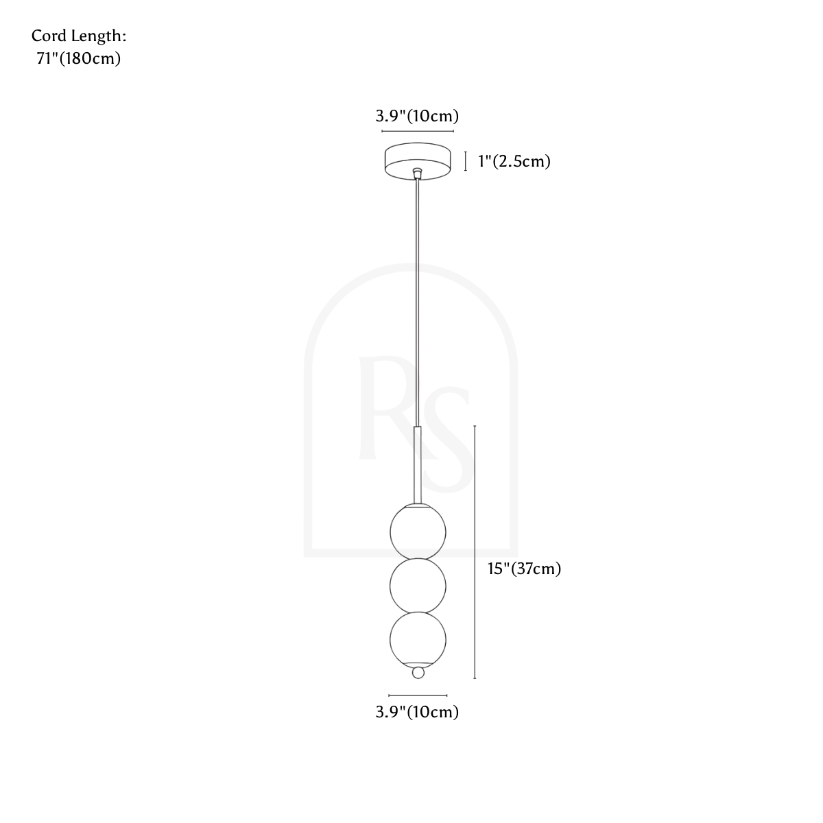 Lavan Pendant Light line drawing 1