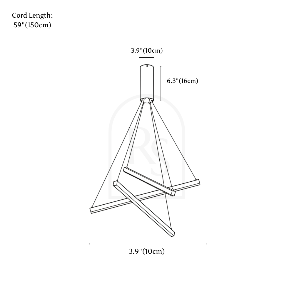 Ilona Chandelier line drawing 1