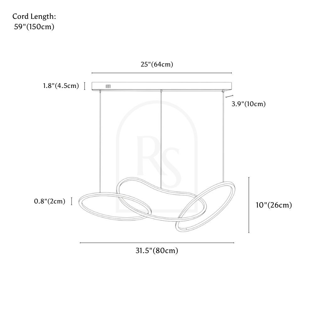 Astratta Chandelier line drawing 1