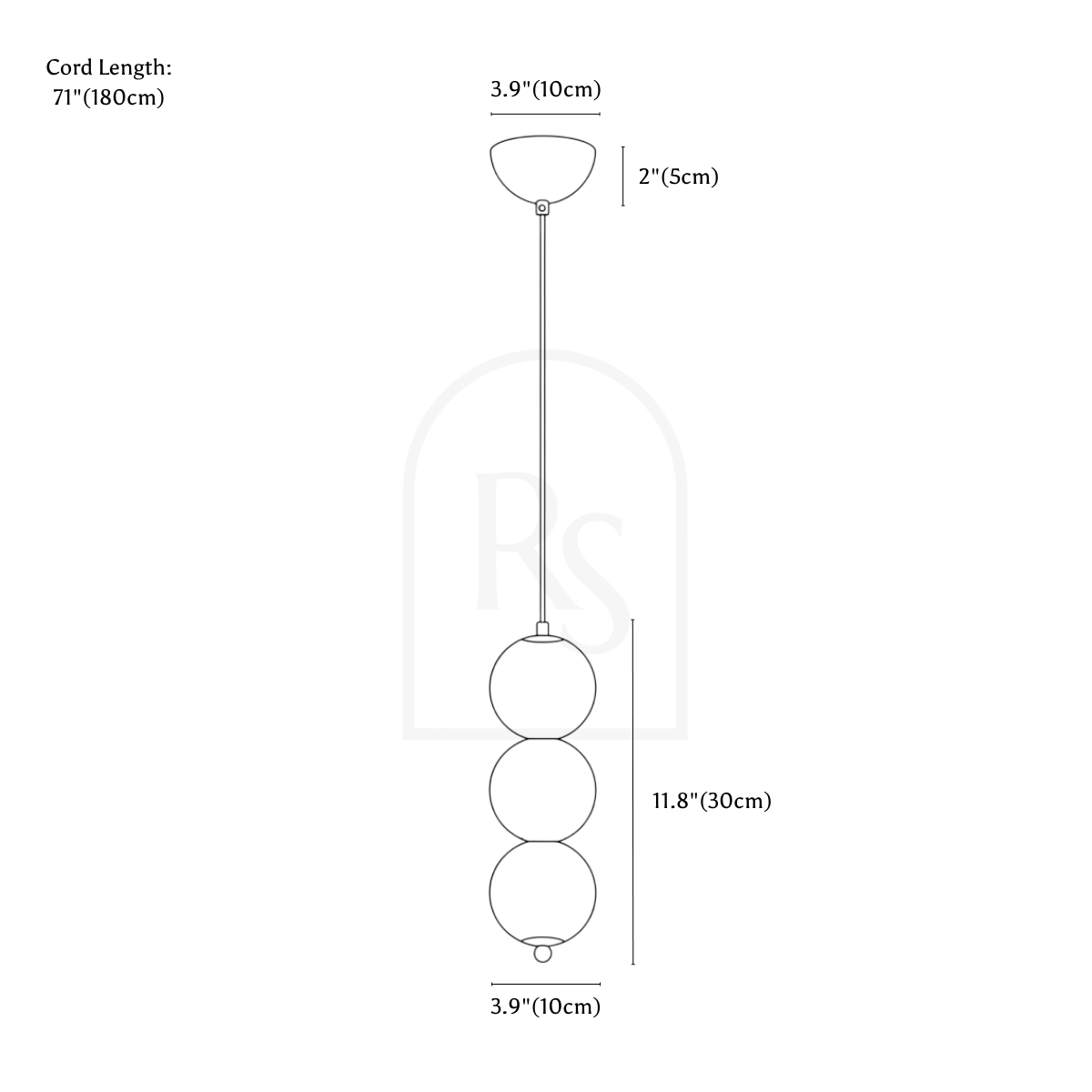 Sveig Pendant Light line drawing 2