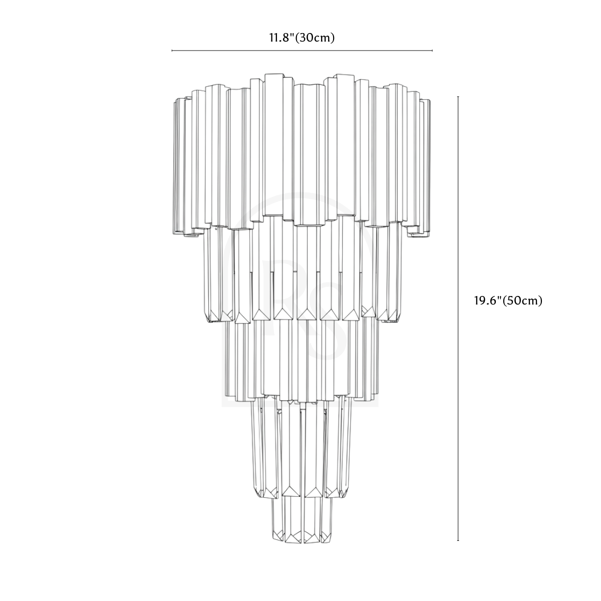 Adonia Wall Lamp line drawing 2