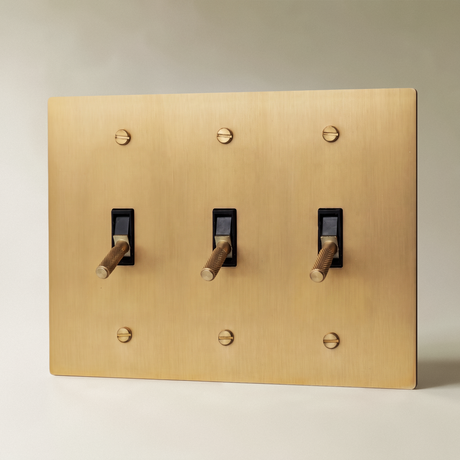 The Architectural Brass 4-Way Toggle Switch (1 to 5 Gang) - Open Box