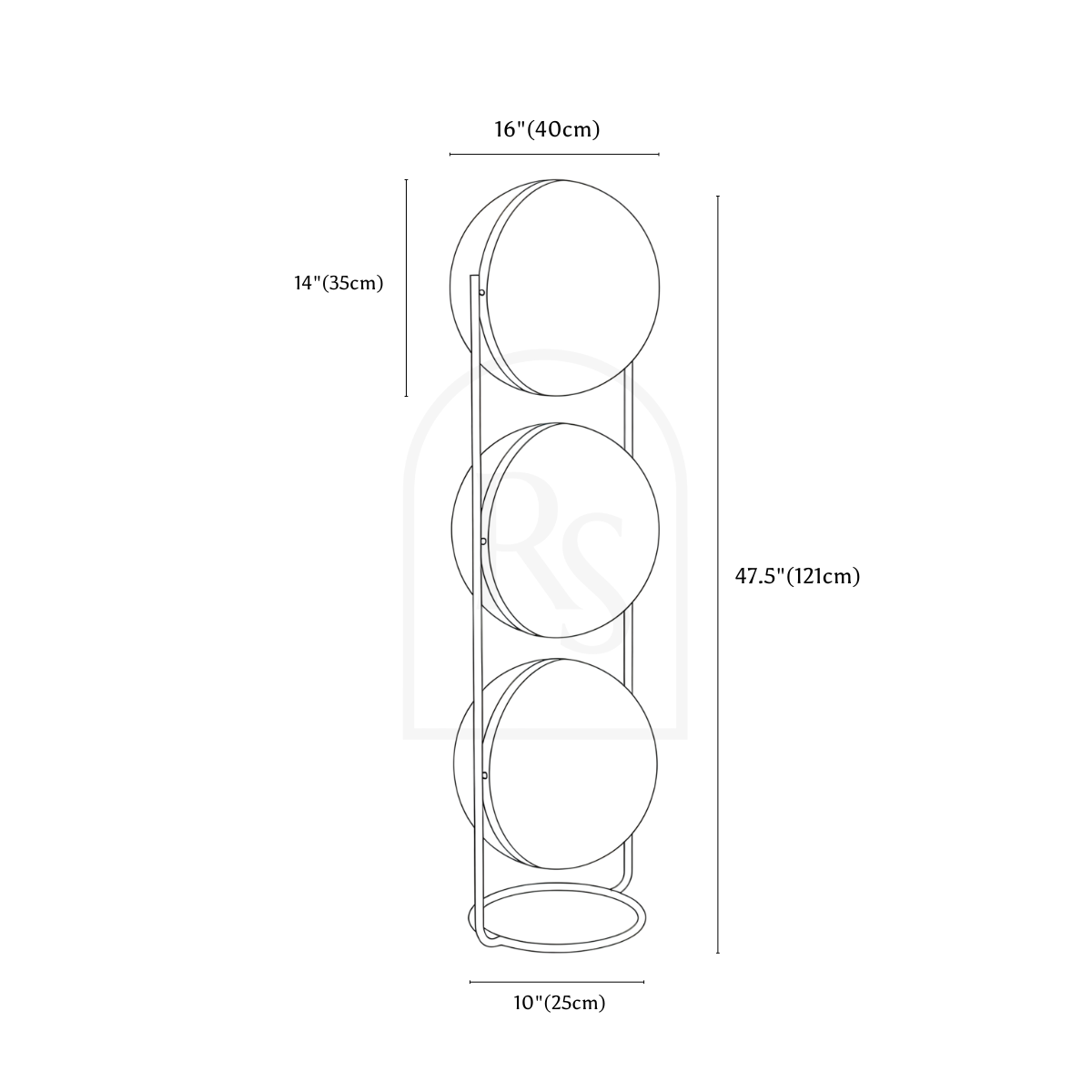 Rasu Floor Lamp line drawing 4