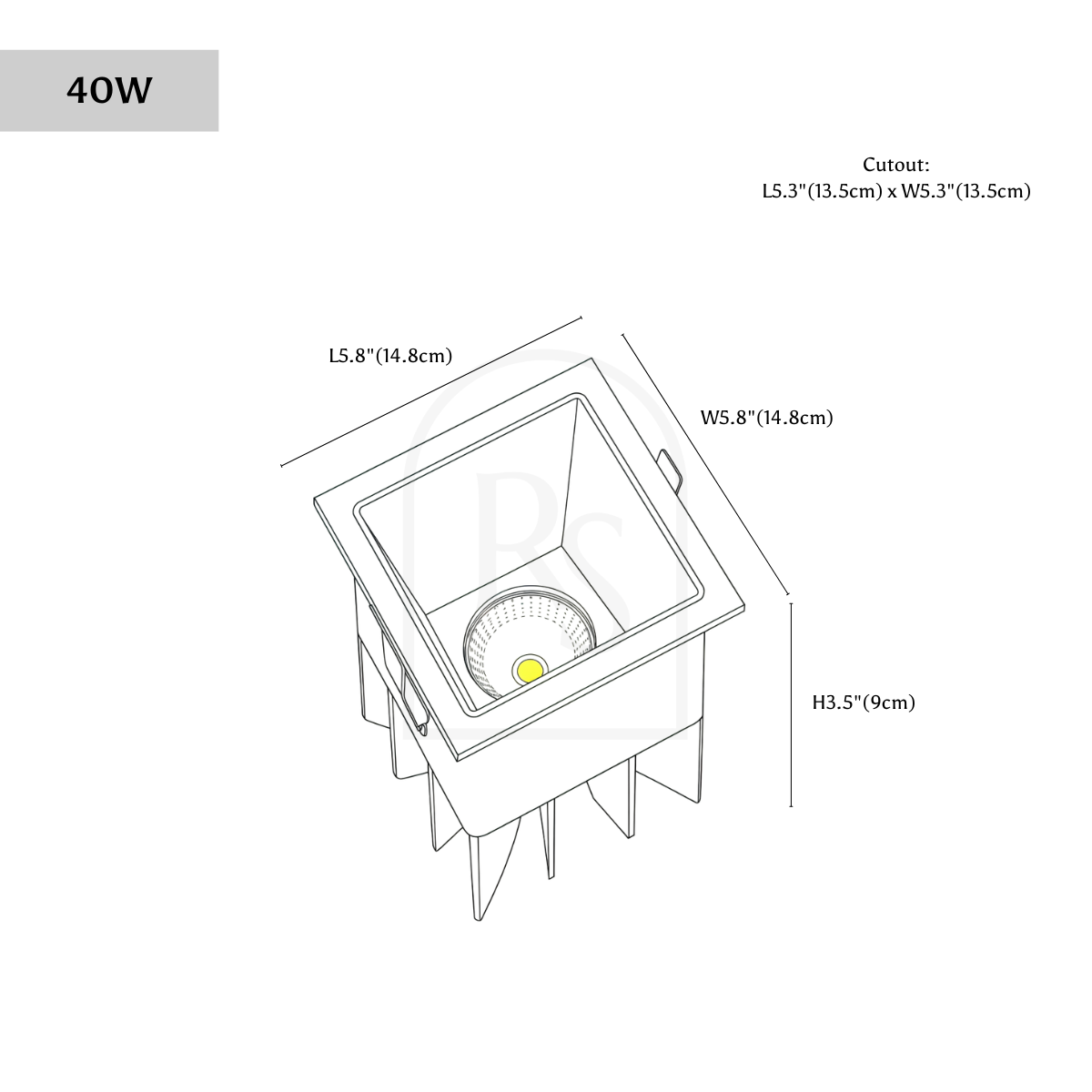 Cubis Downlight line drawing 4