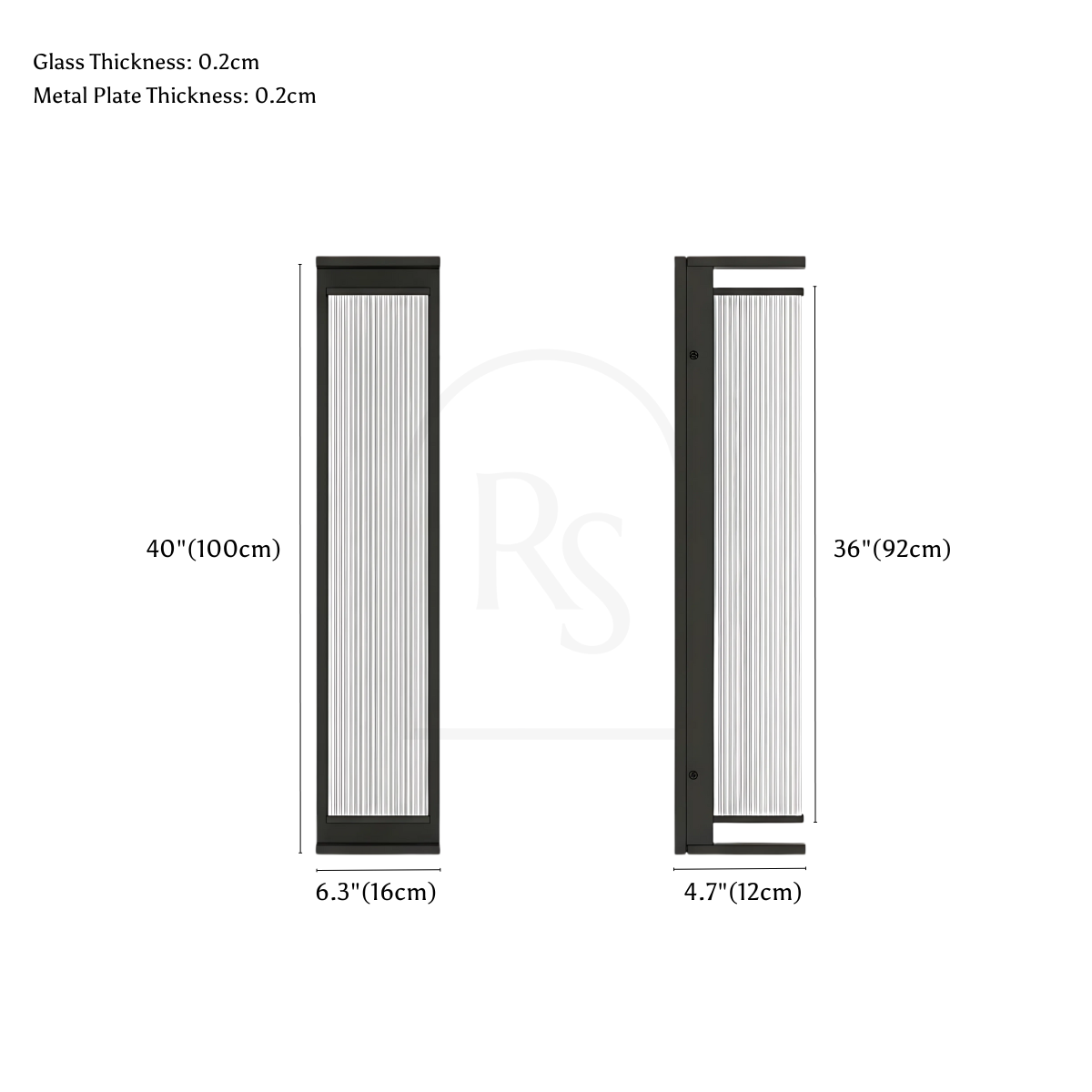 Baraq Outdoor Wall Lamp line drawing 3