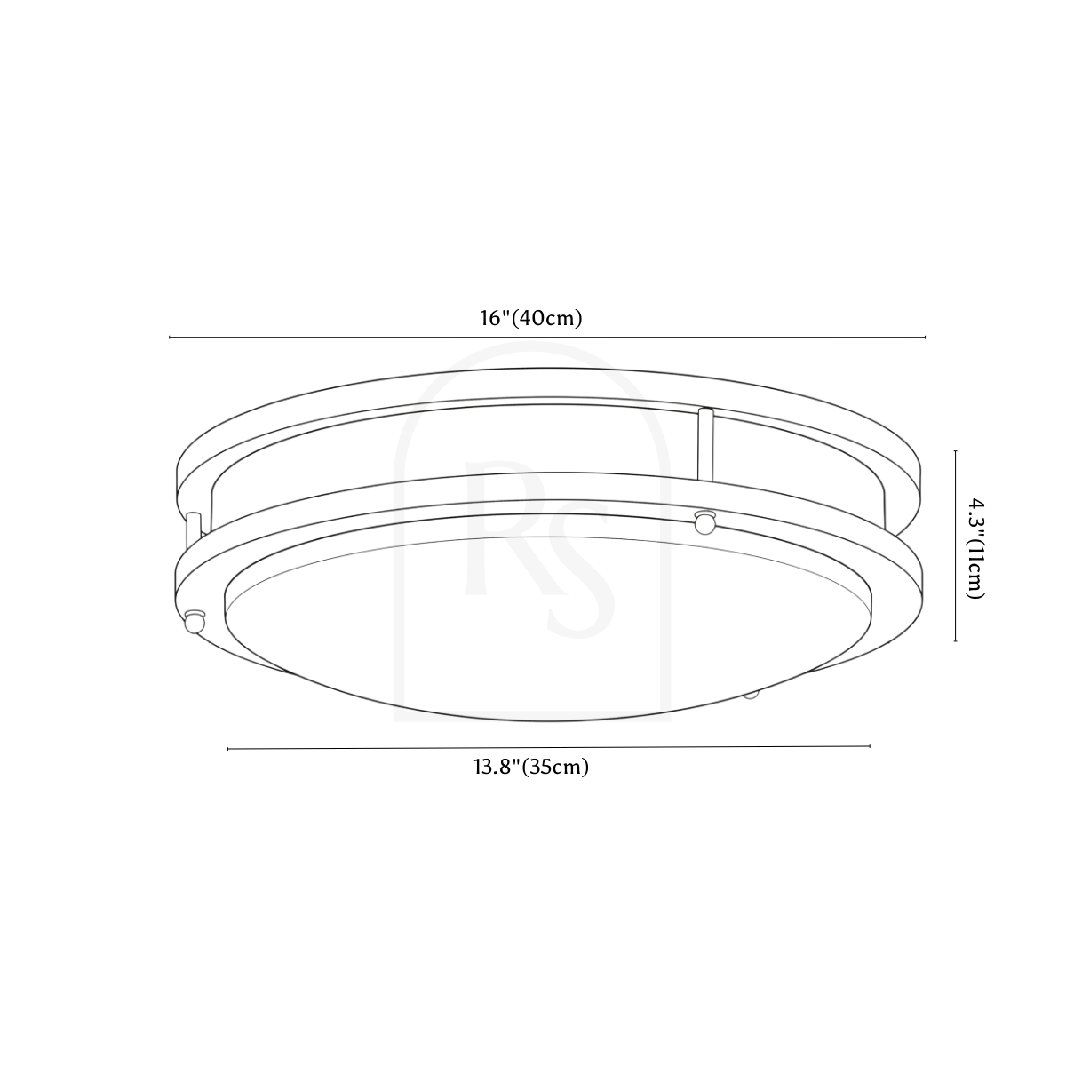 Niva Ceiling Light line drawing 2