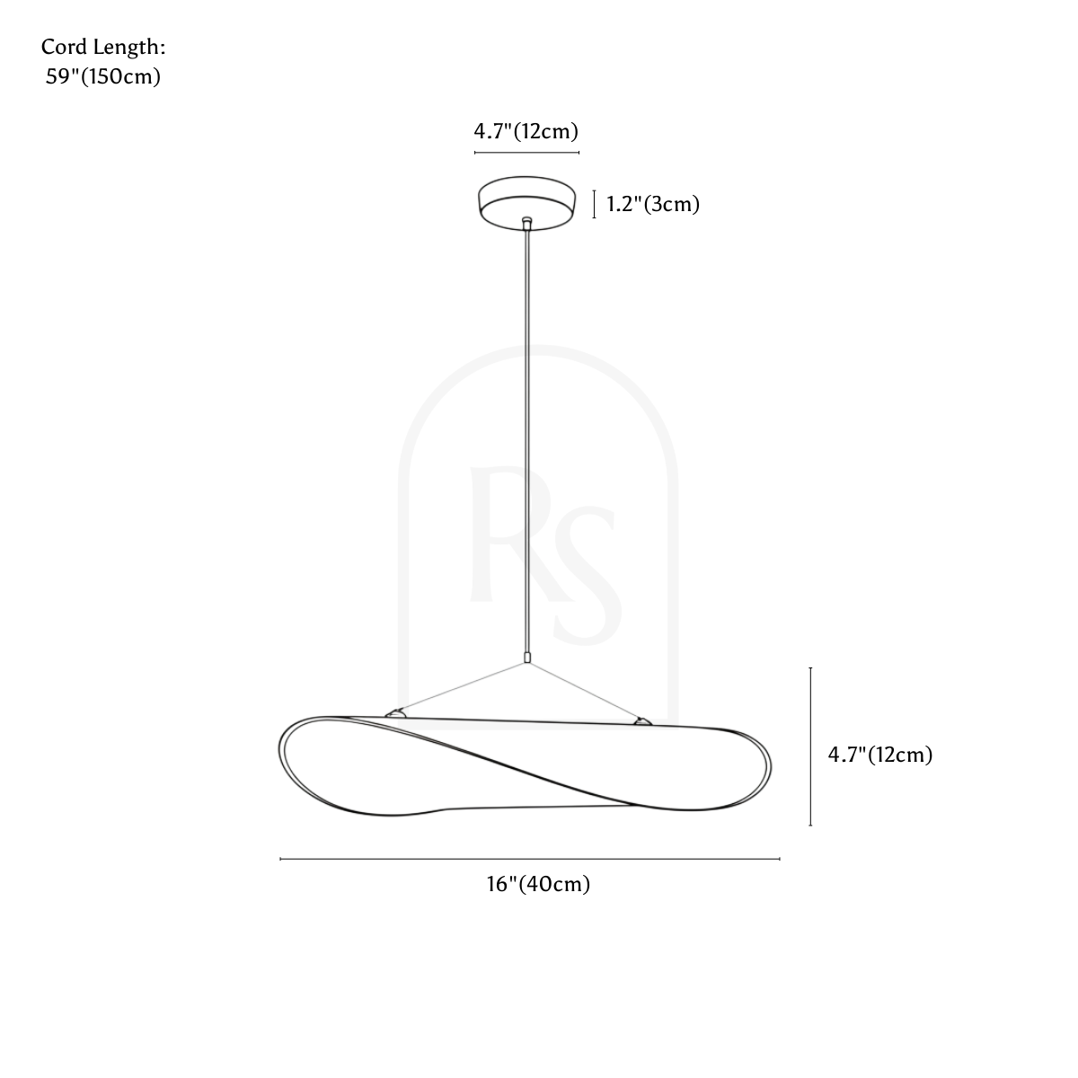 Candila Pendant Light line drawing 2