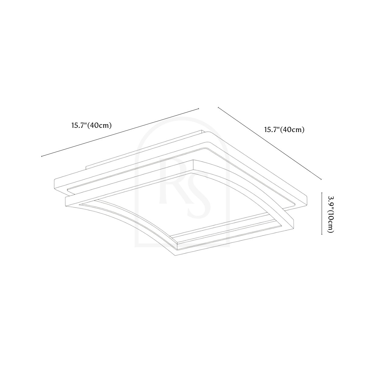 Akeno Ceiling Light line drawing 1