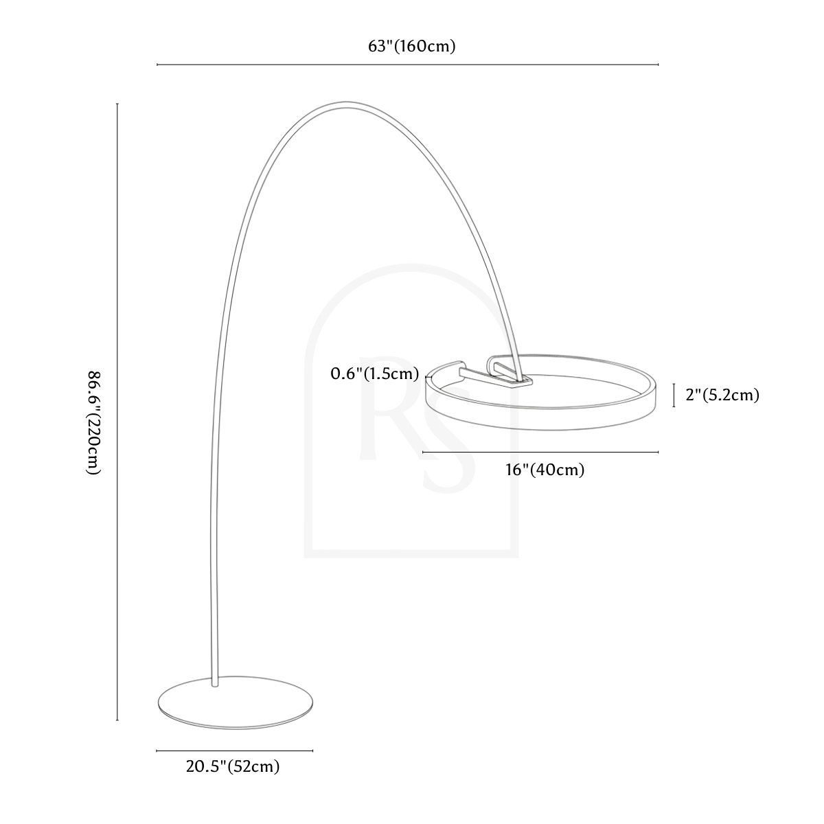Halo Floor Lamp line drawing 1
