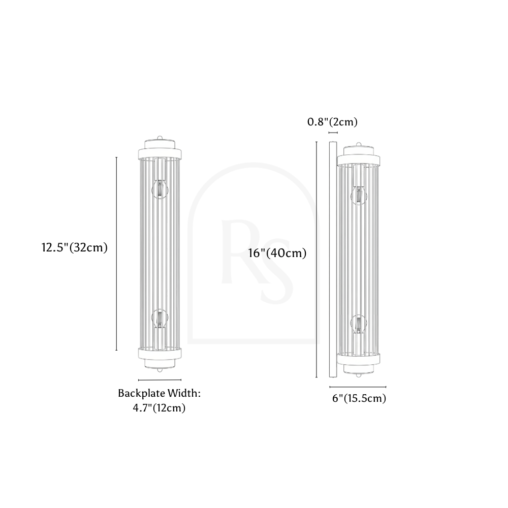 Luxor Wall Lamp line drawing 1