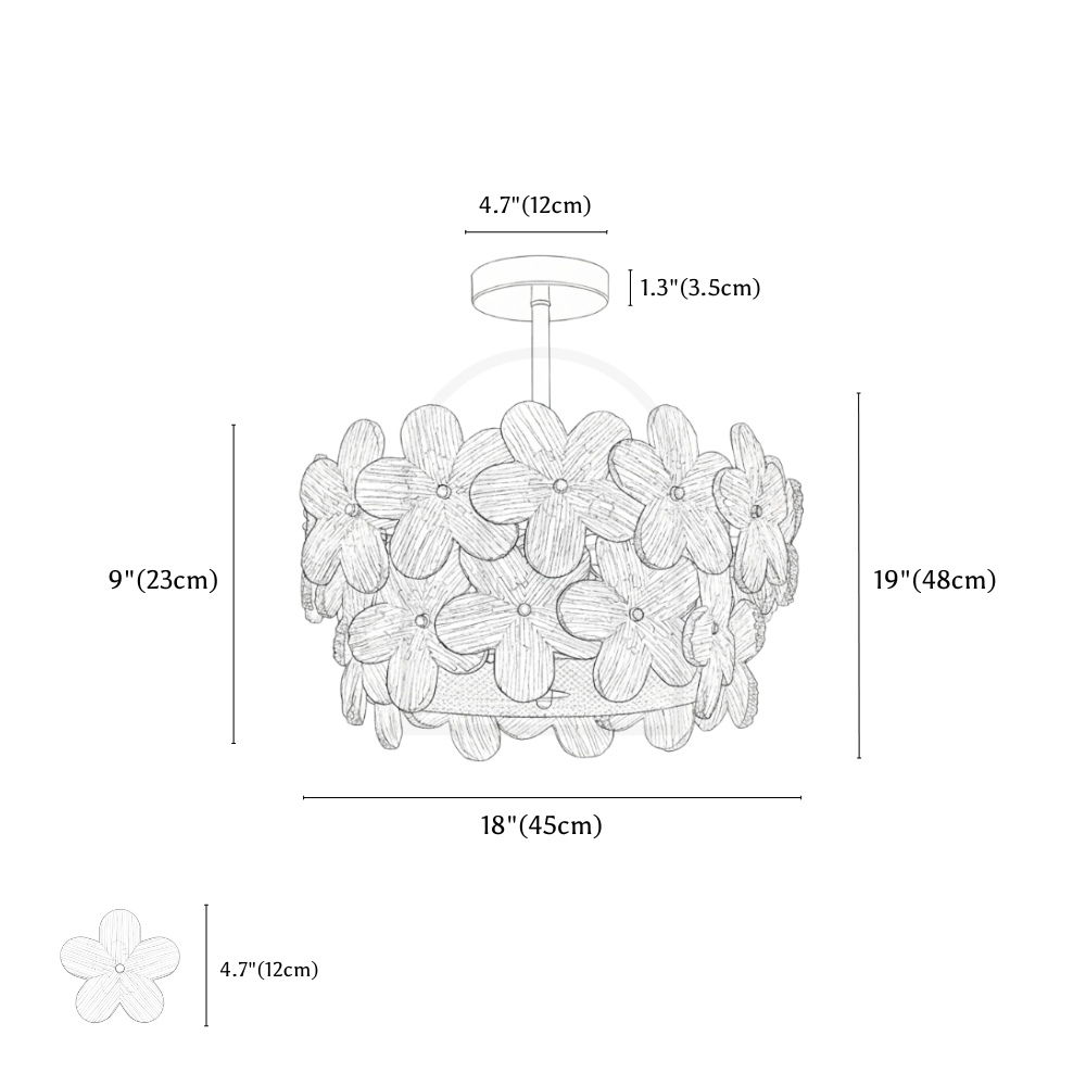Veino Ceiling Light line drawing 1