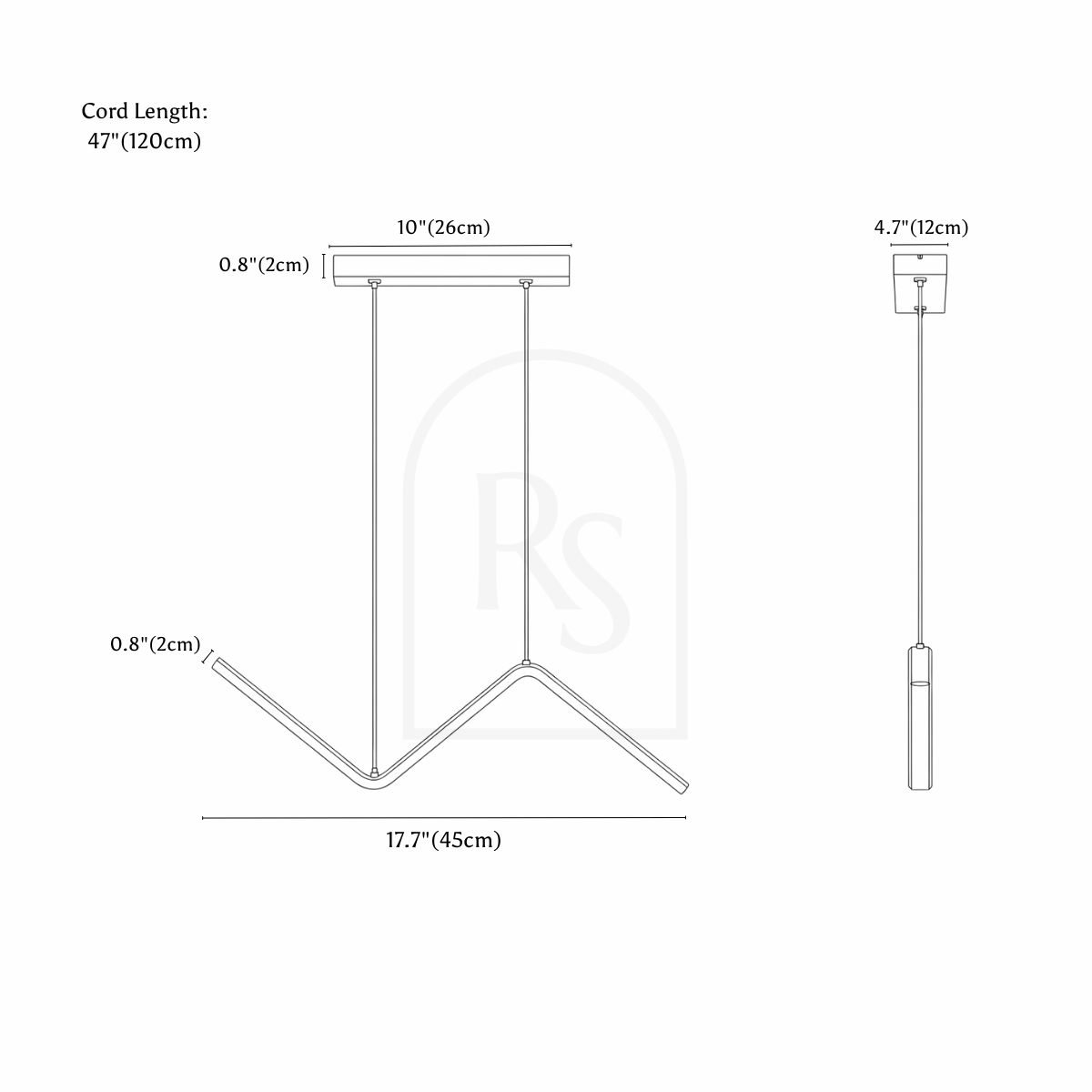 Lámpara colgante Serena line drawing 1