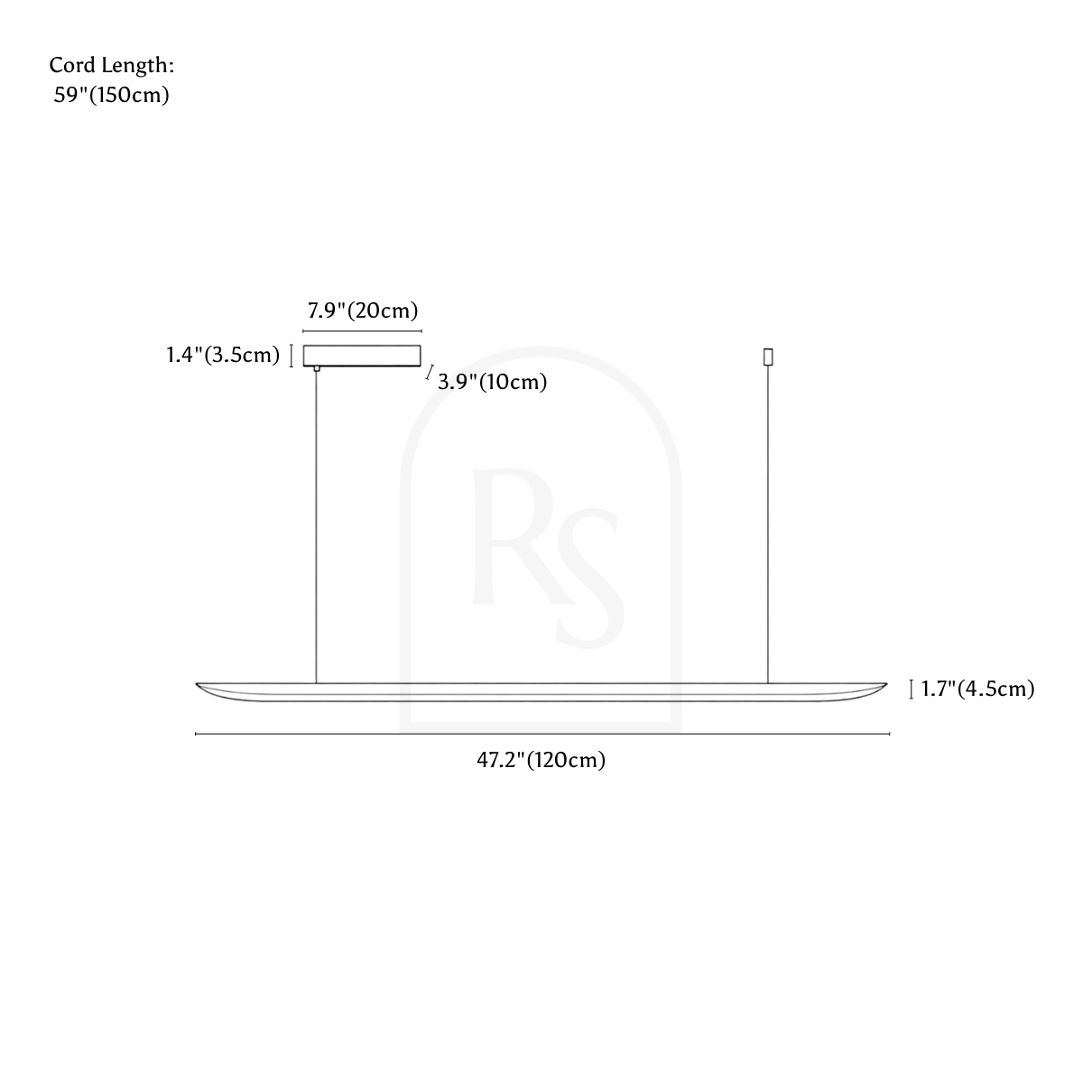 Illuvia Pendant Light line drawing 1