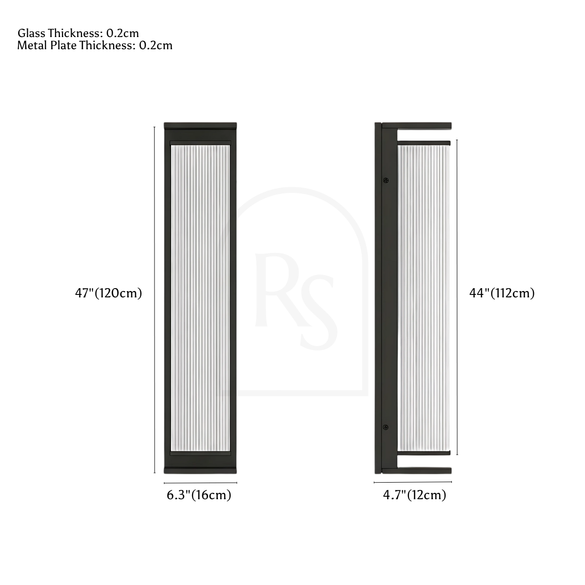 Baraq Outdoor Wall Lamp line drawing 4