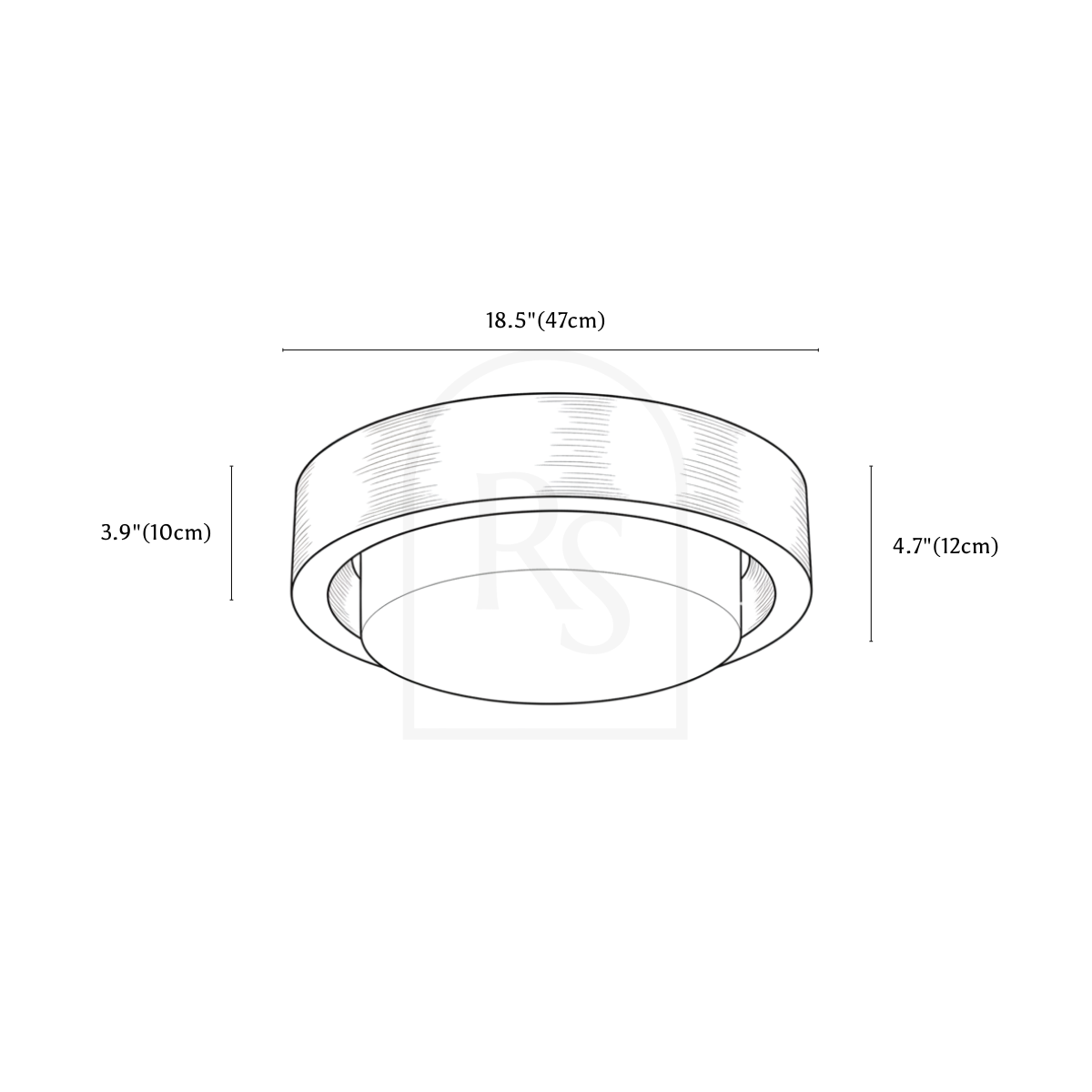 Vora Ceiling Light line drawing 2