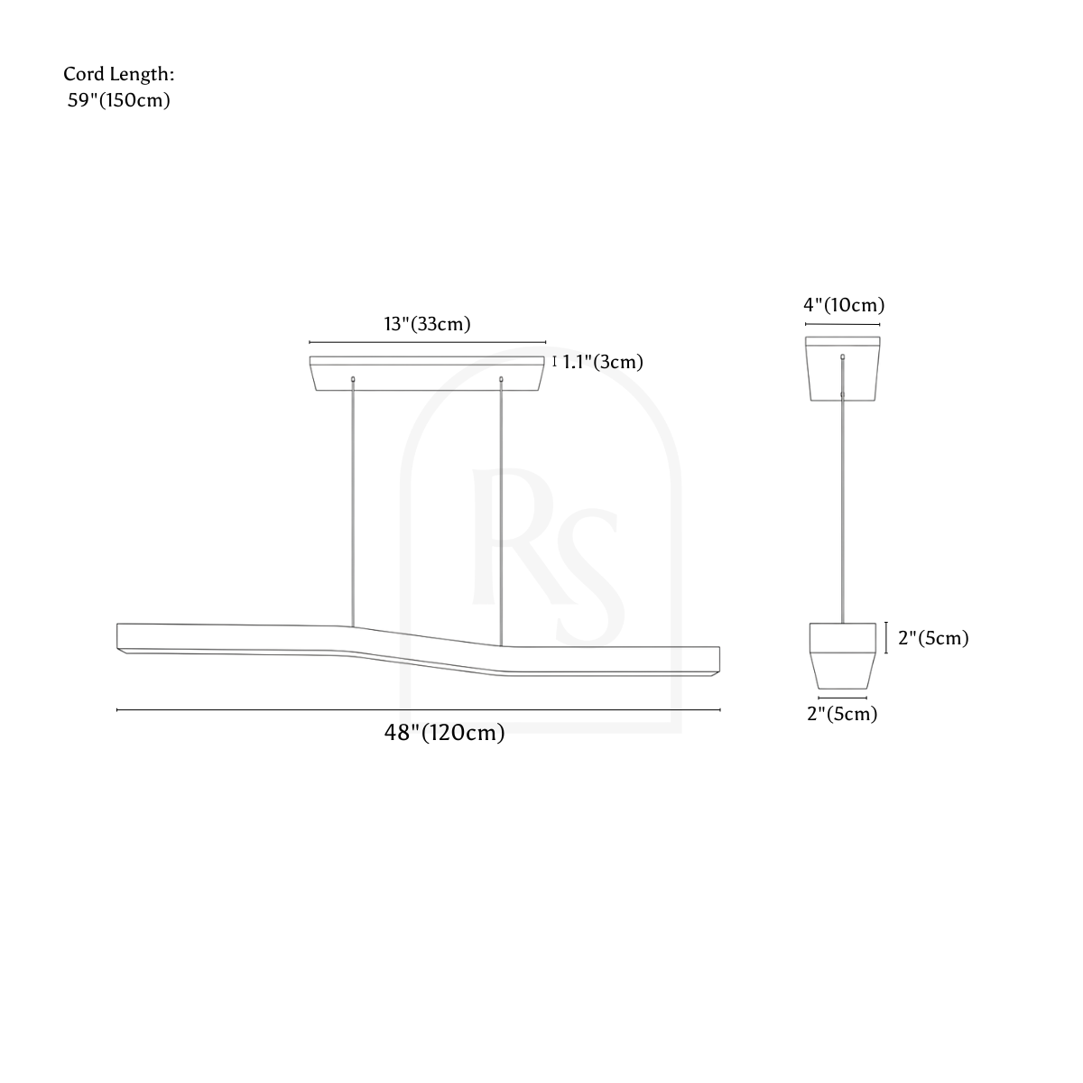 Canyen Pendant Light line drawing 2