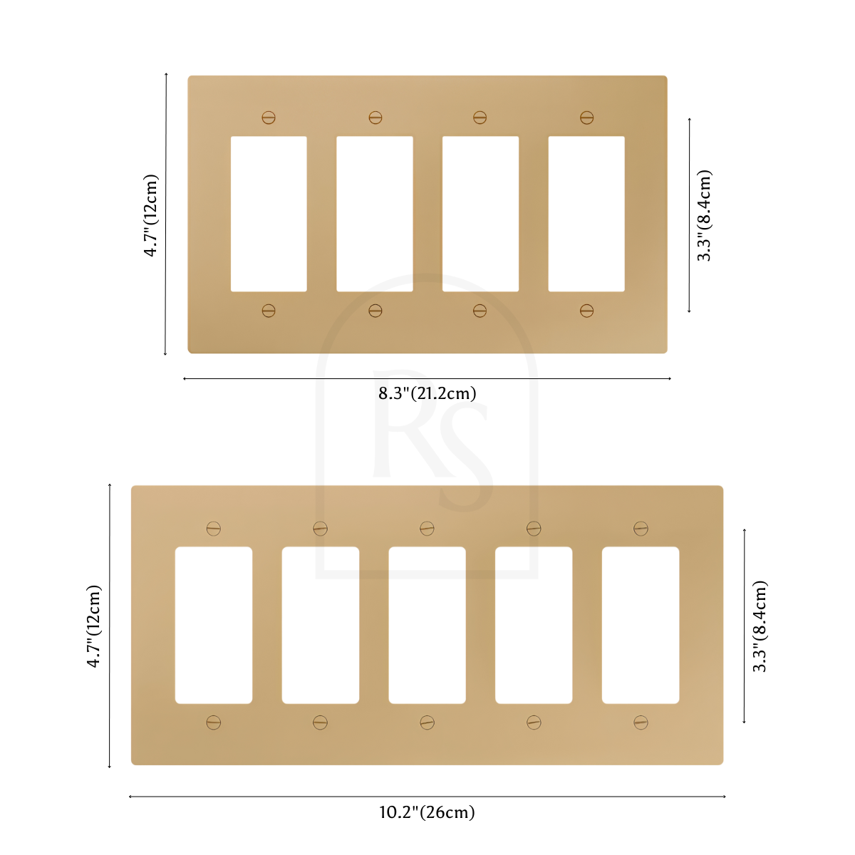 Custom Brass Light Switch (Build Your Own) line drawing 2