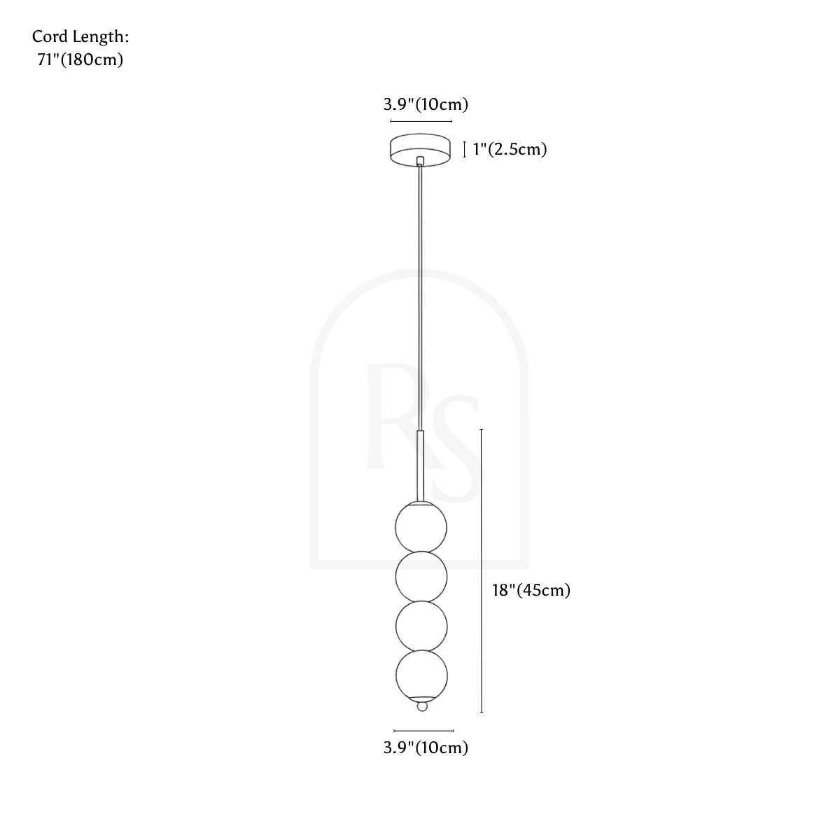 Lavan Pendant Light line drawing 2