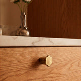 Gatsby Cabinet Knob in Satin Brass, close-up detail