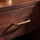 Gatsby Cabinet Pull in Satin Brass, close-up detail