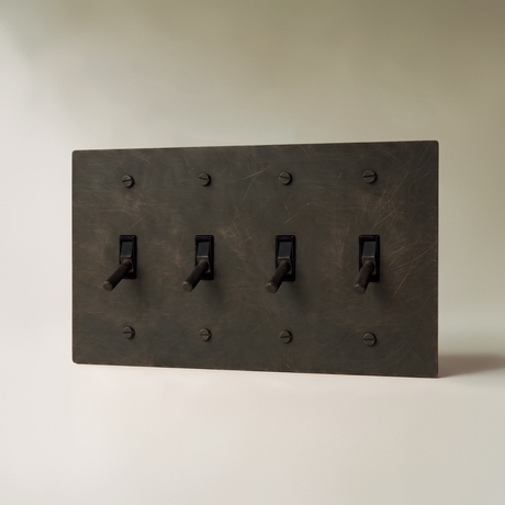 The Architectural Brass 4-Way Toggle Switch (1 to 5 Gang) - Open Box
