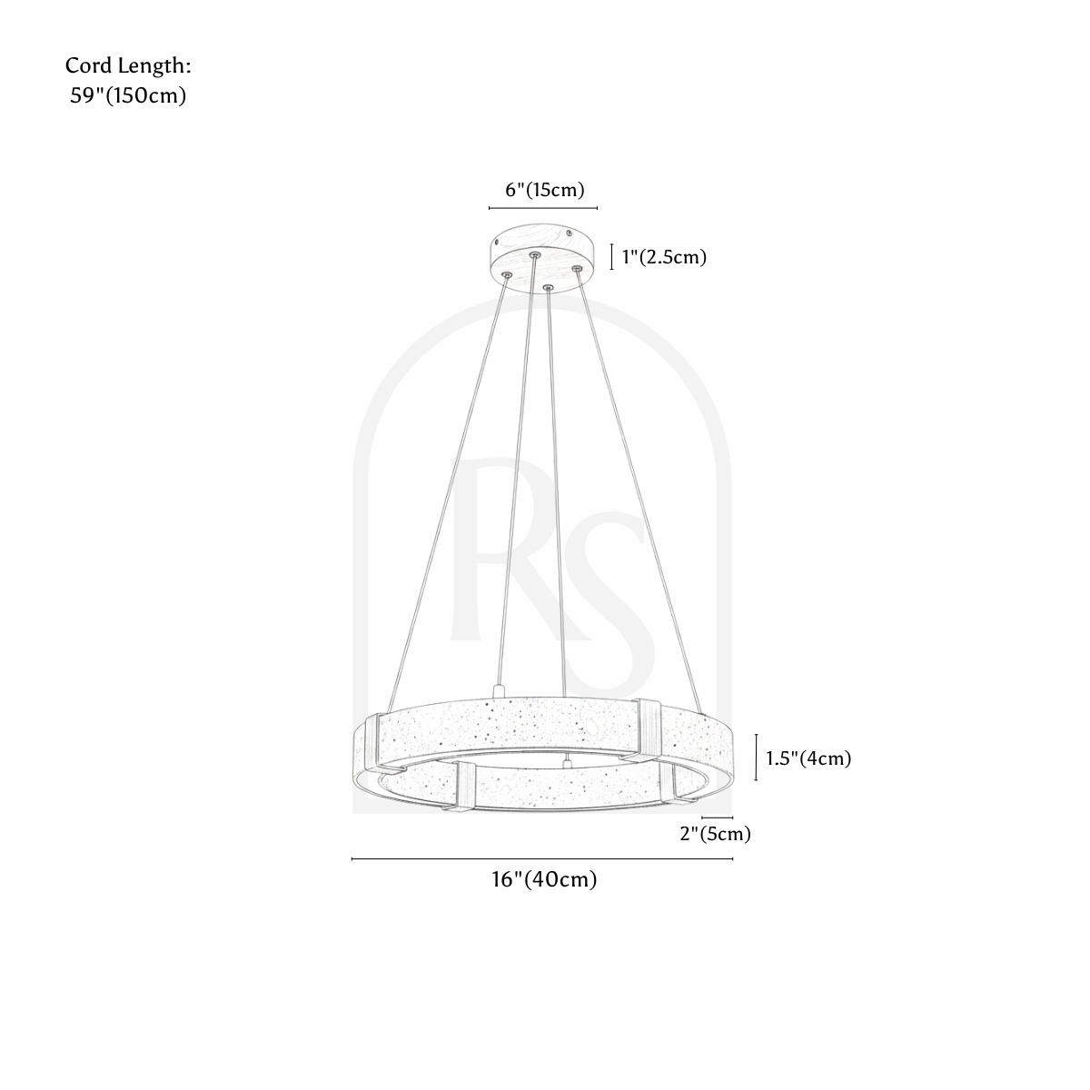Ringo Chandelier line drawing 1