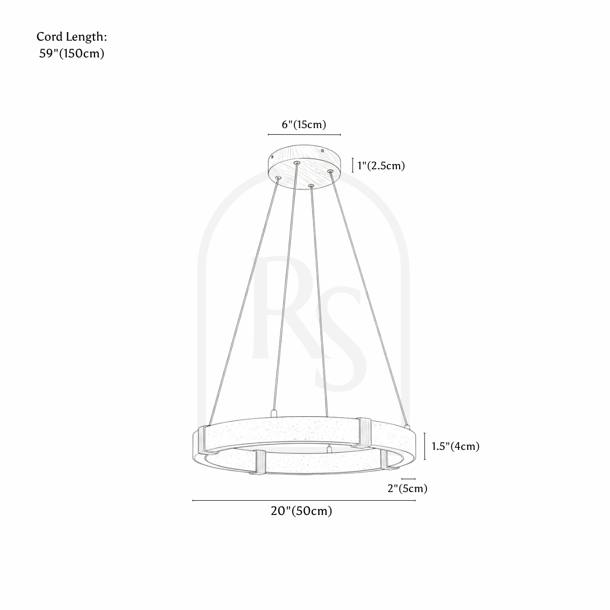 Ringo Chandelier line drawing 2
