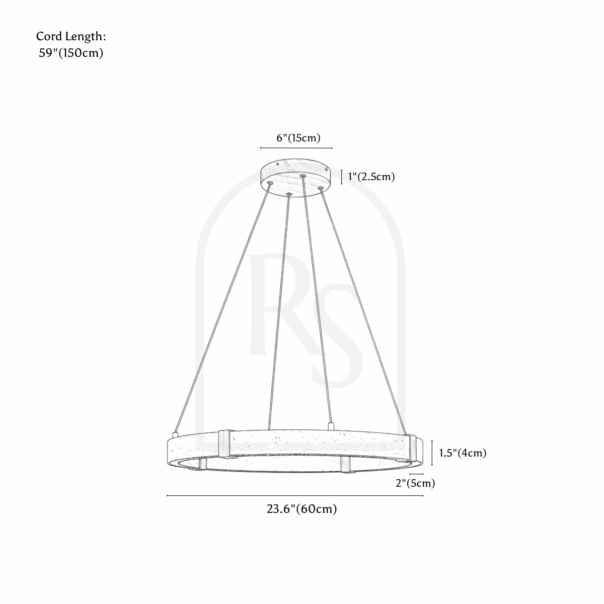 Ringo Chandelier line drawing 3