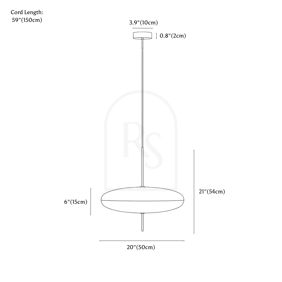 Sahan Pendant Light line drawing 2