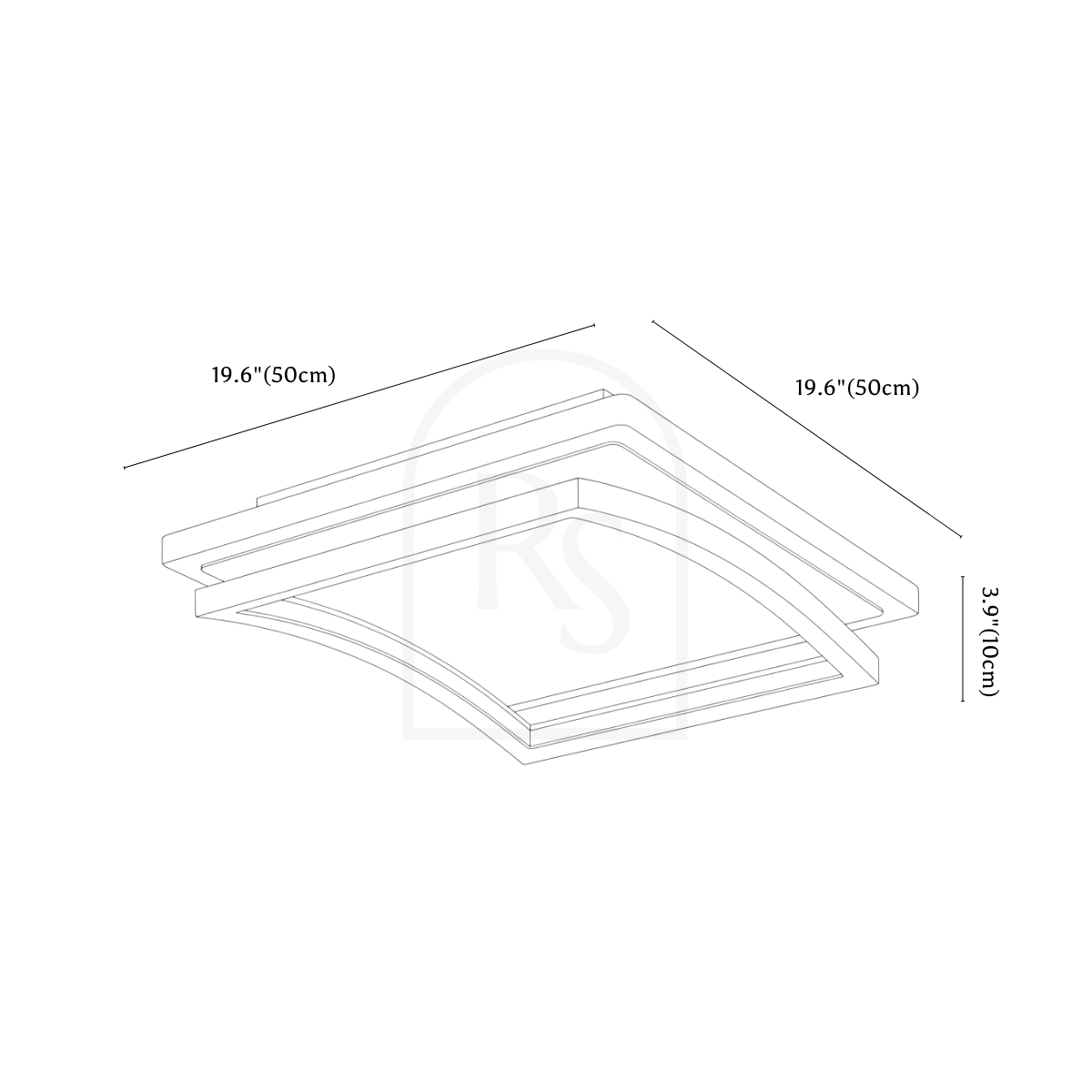 Akeno Ceiling Light line drawing 2