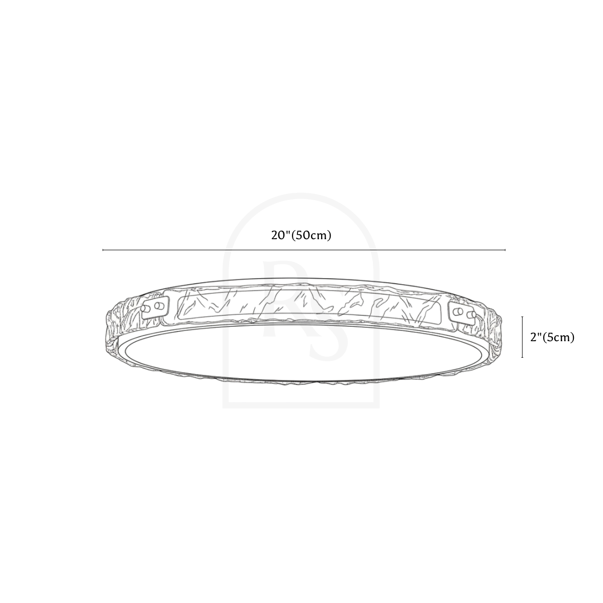 Nexa Ceiling Light line drawing 2