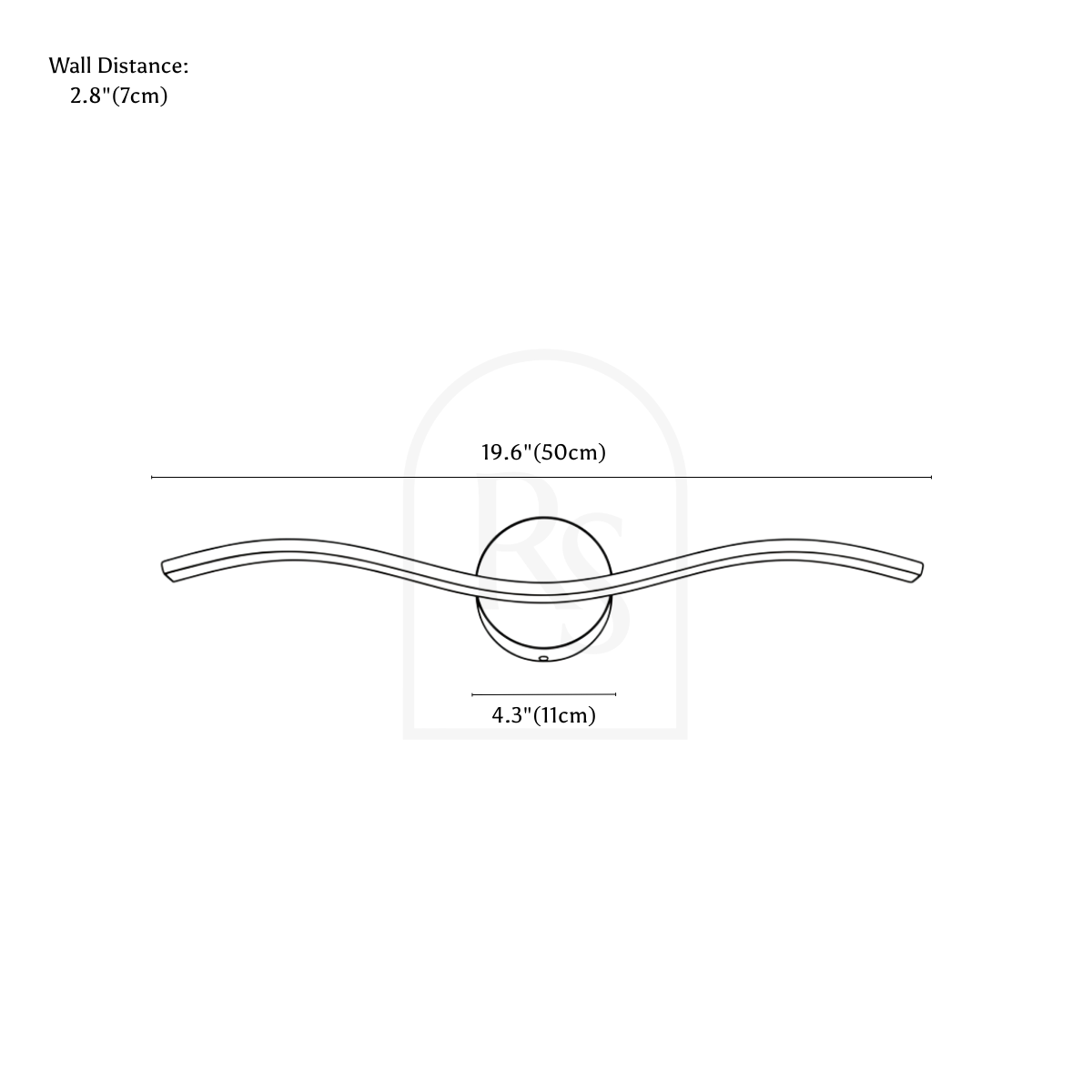 Salten Wall Lamp line drawing 2