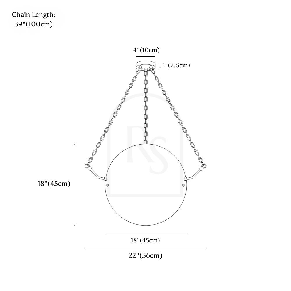 Globus Alabaster Pendant Light line drawing 2