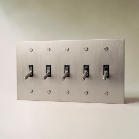 The Architectural Brass 4-Way Toggle Switch (1 to 5 Gang) - Open Box