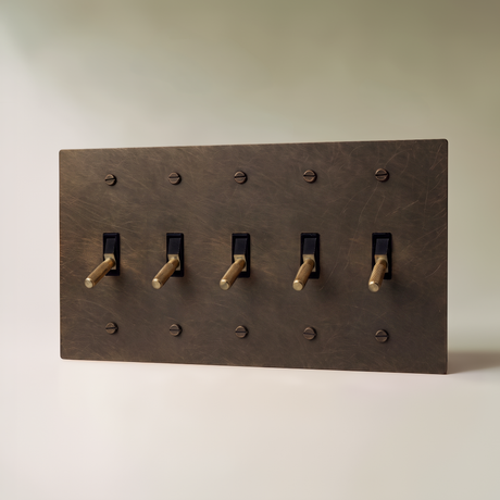 The Architectural Brass 4-Way Toggle Switch (1 to 5 Gang) - Open Box