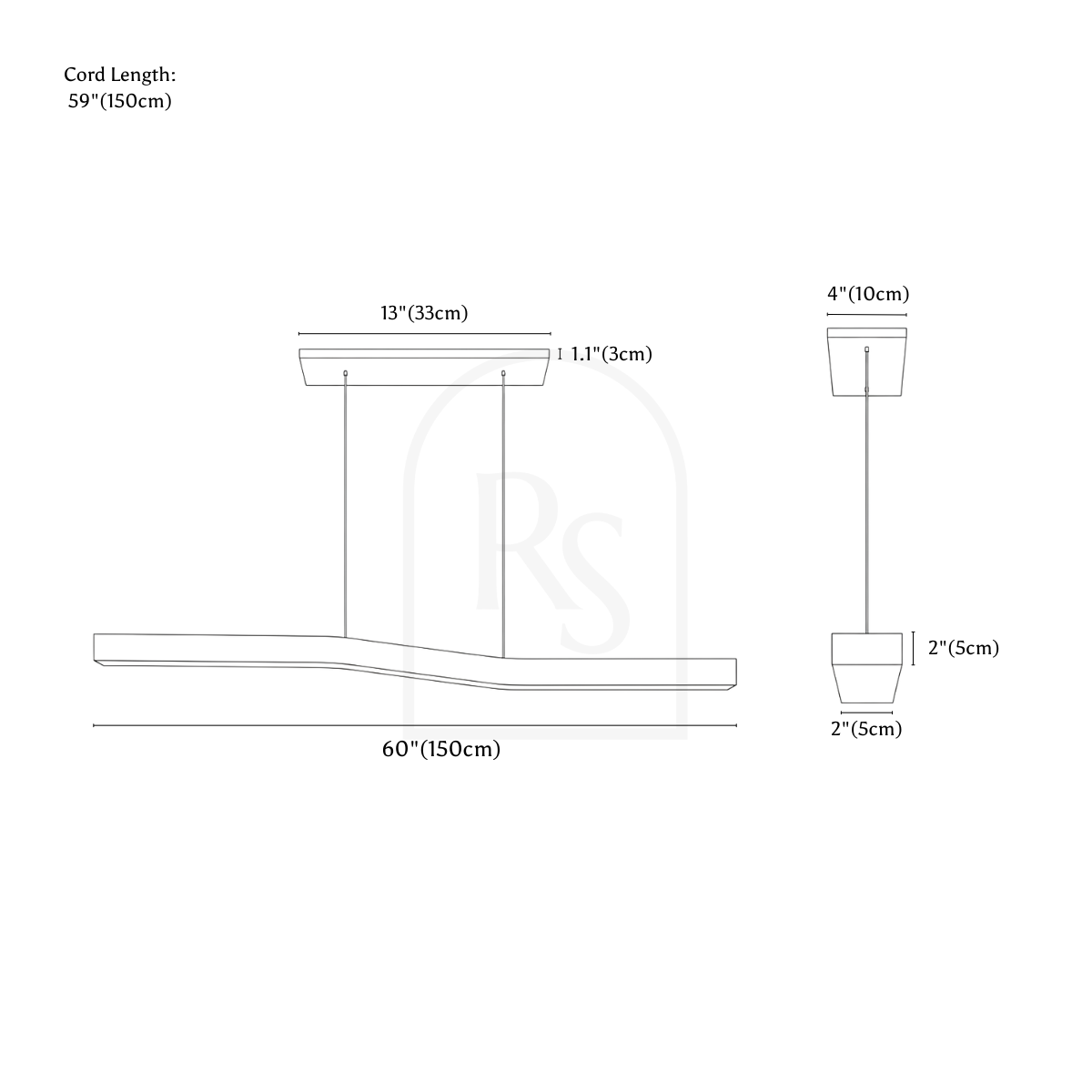 Canyen Pendant Light line drawing 3