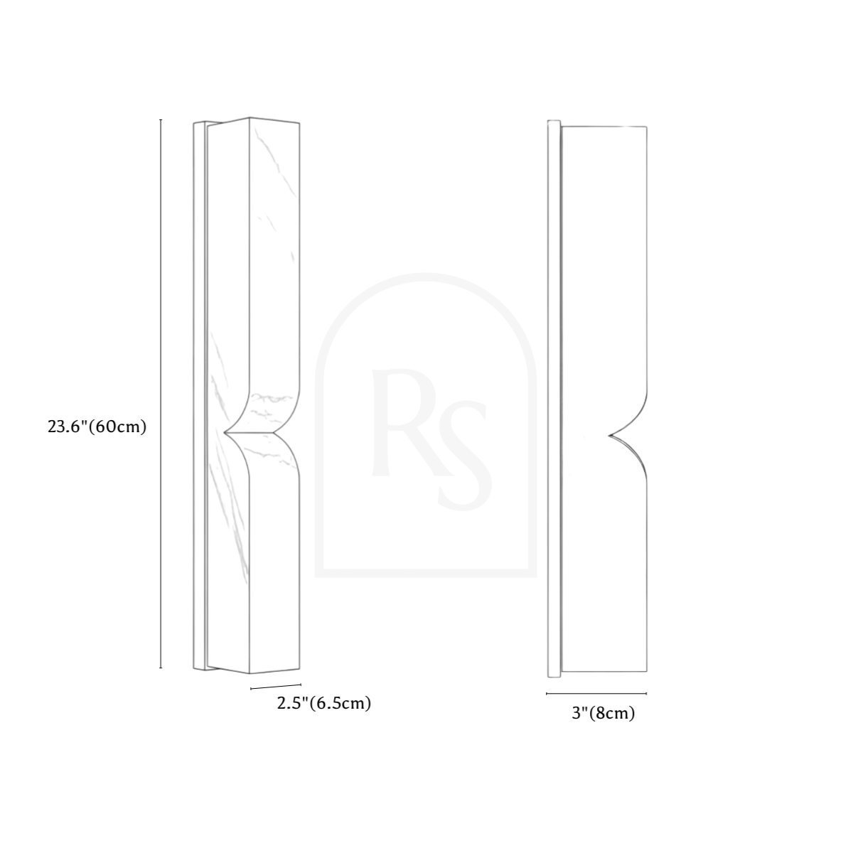 Fivora Wall Lamp line drawing 2